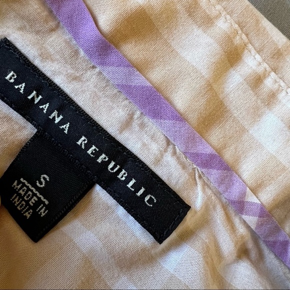 Banana republic women’s button down shirt beige w white stripes, size S - Picture 10 of 10